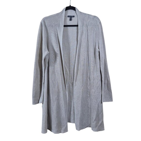 Eileen Fisher Womens Sweater Size M Linen Blend Cardigan Open Front Long Sleeve - Picture 1 of 6